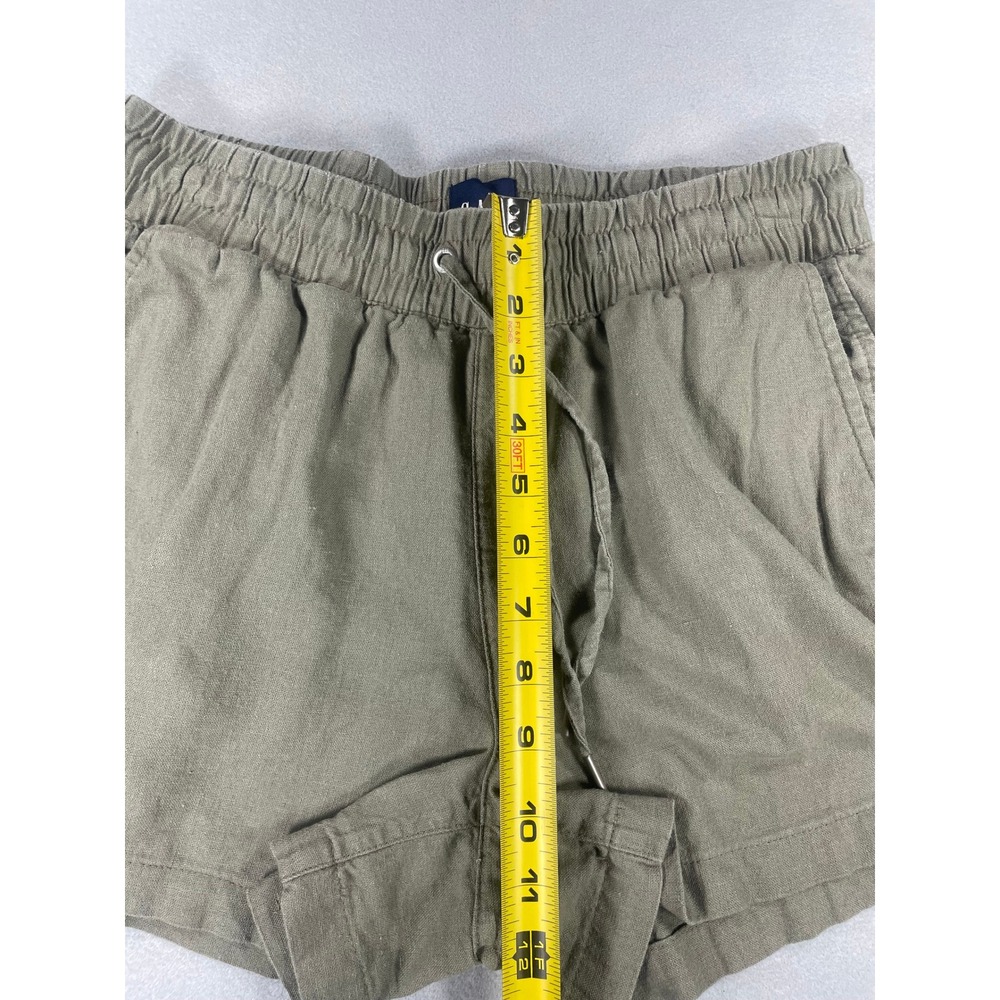 Gap Women's Olive‎ Green Linen Blend Pull On Drawstring Shorts Size S 508575 - Picture 5 of 11